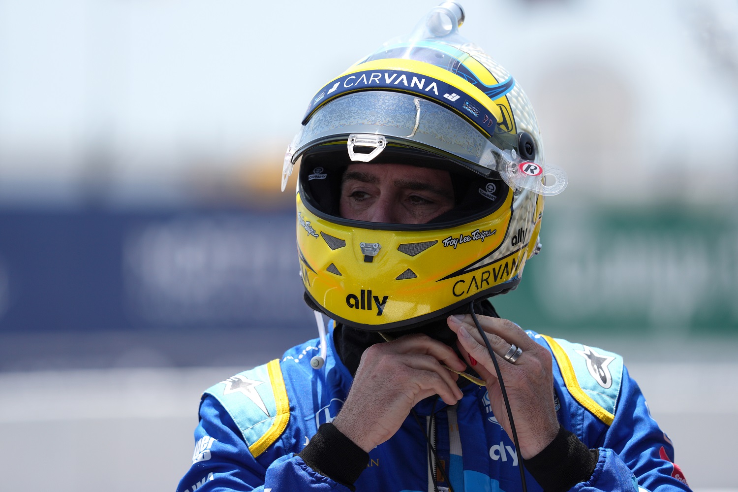 Jimmie Johnson, driver of the No. 48 Chip Ganassi Racing Honda, gets ready to qualify for the NTT IndyCar Series Firestone Grand Prix of St. Petersburg on April 24, 2021.