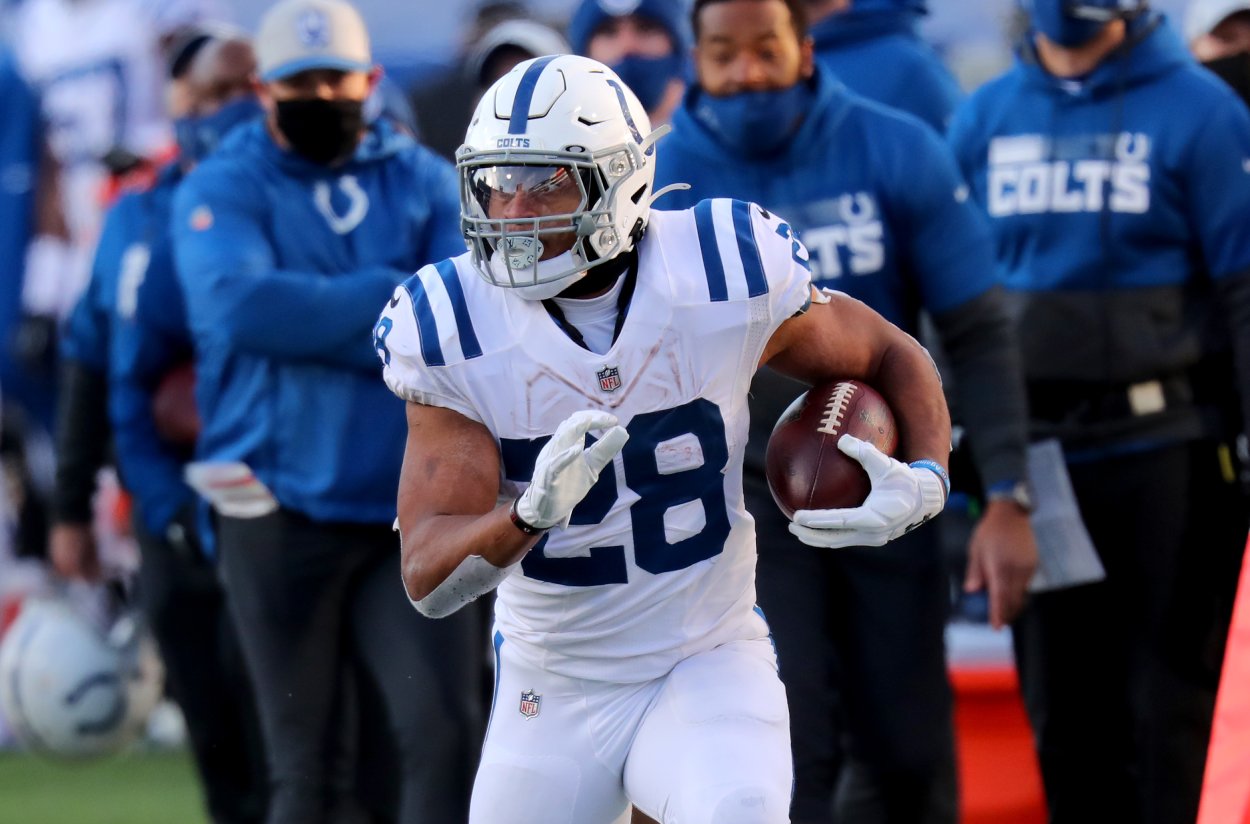 Indianapolis Colts running back Jonathan Taylor in 2021.