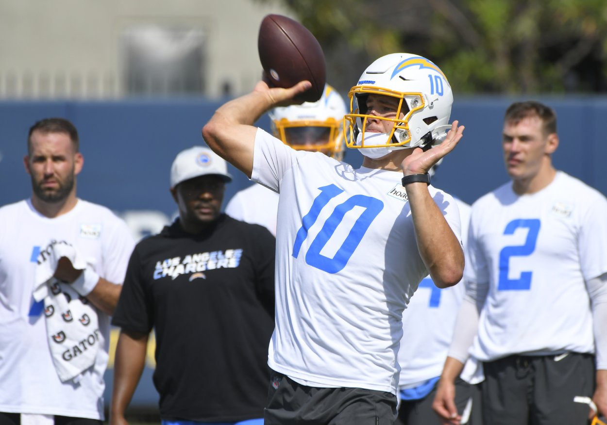 Los Angeles Chargers quarterback Justin Herbert in 2021.