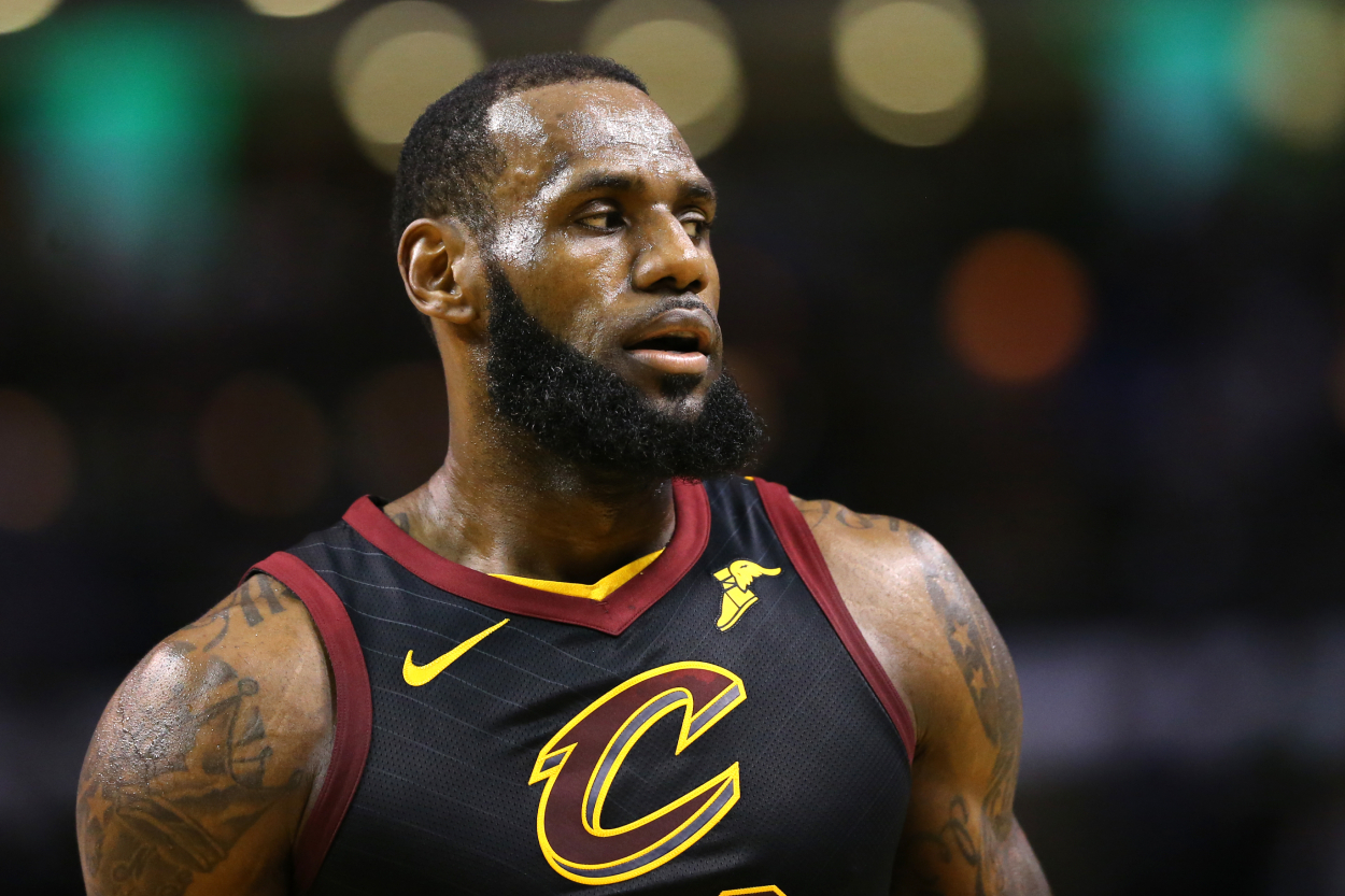LeBron James with the Cavs during the 2018 Eastern Conference finals.
