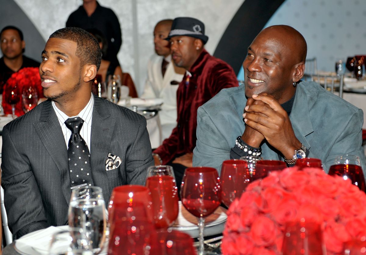 Michael Jordan and Chris Paul at a function.