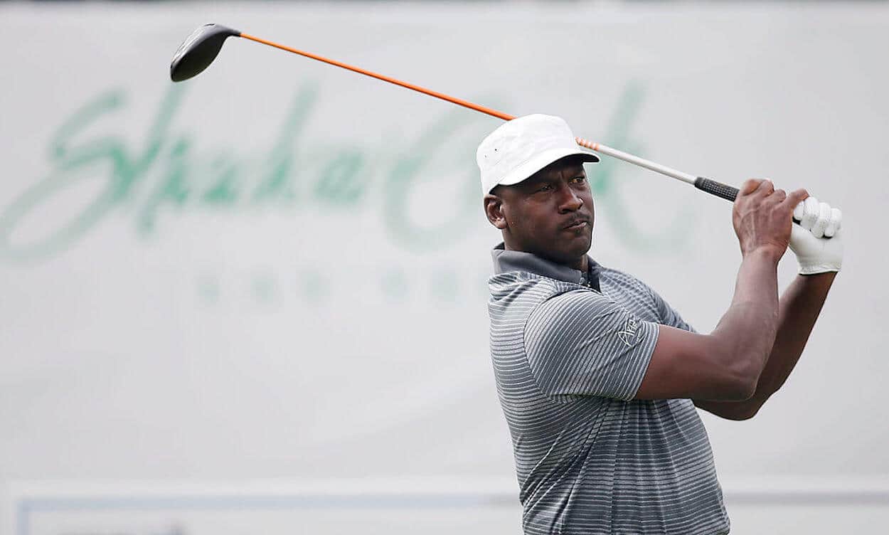 NBA legend Michael Jordan on the golf course in 2014.