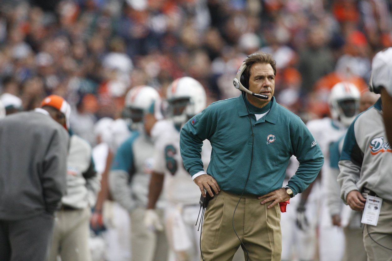 Nick Saban Bashes a Former Dolphins Team Doctor and Blames Him for Failed NFL Coaching Career That Doctor Didn t Know His Ass From a Handful of Sand Sportscasting Pure Sports