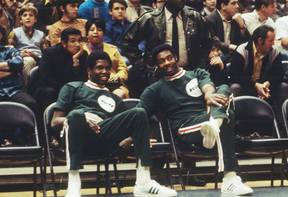 Oscar Robertson of the Milwaukee Bucks sits on the bench in 1971