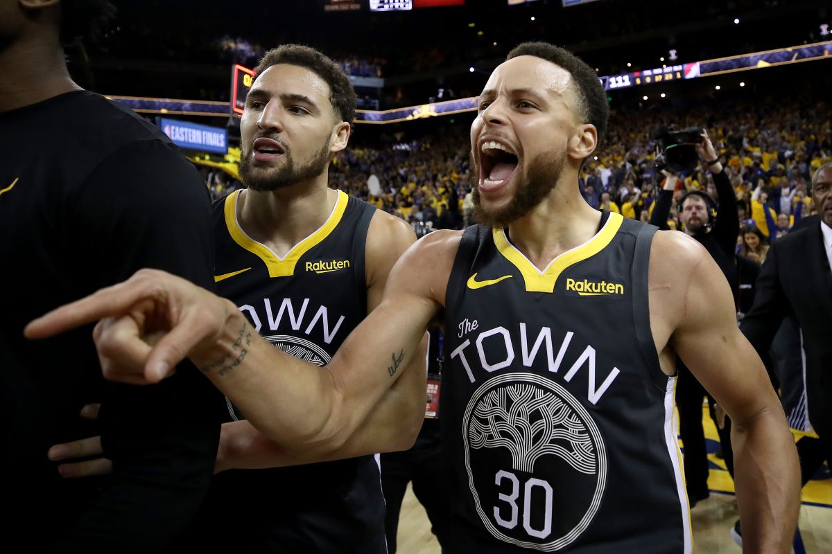 Stephen Curry and Klay Thompson at Oracle Arena.