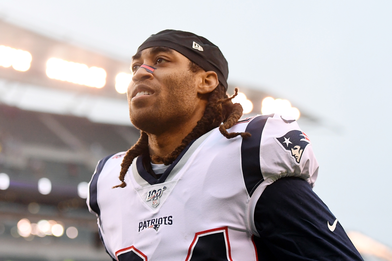 Stephon Gilmore leaves the field after the New England Patriots defeated the Cincinnati Bengals.