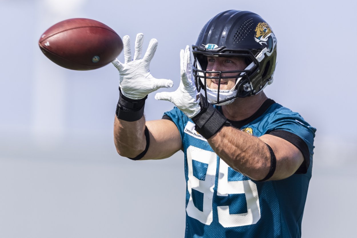 Jacksonville Jaguars tight end Tim Tebow in 2021.