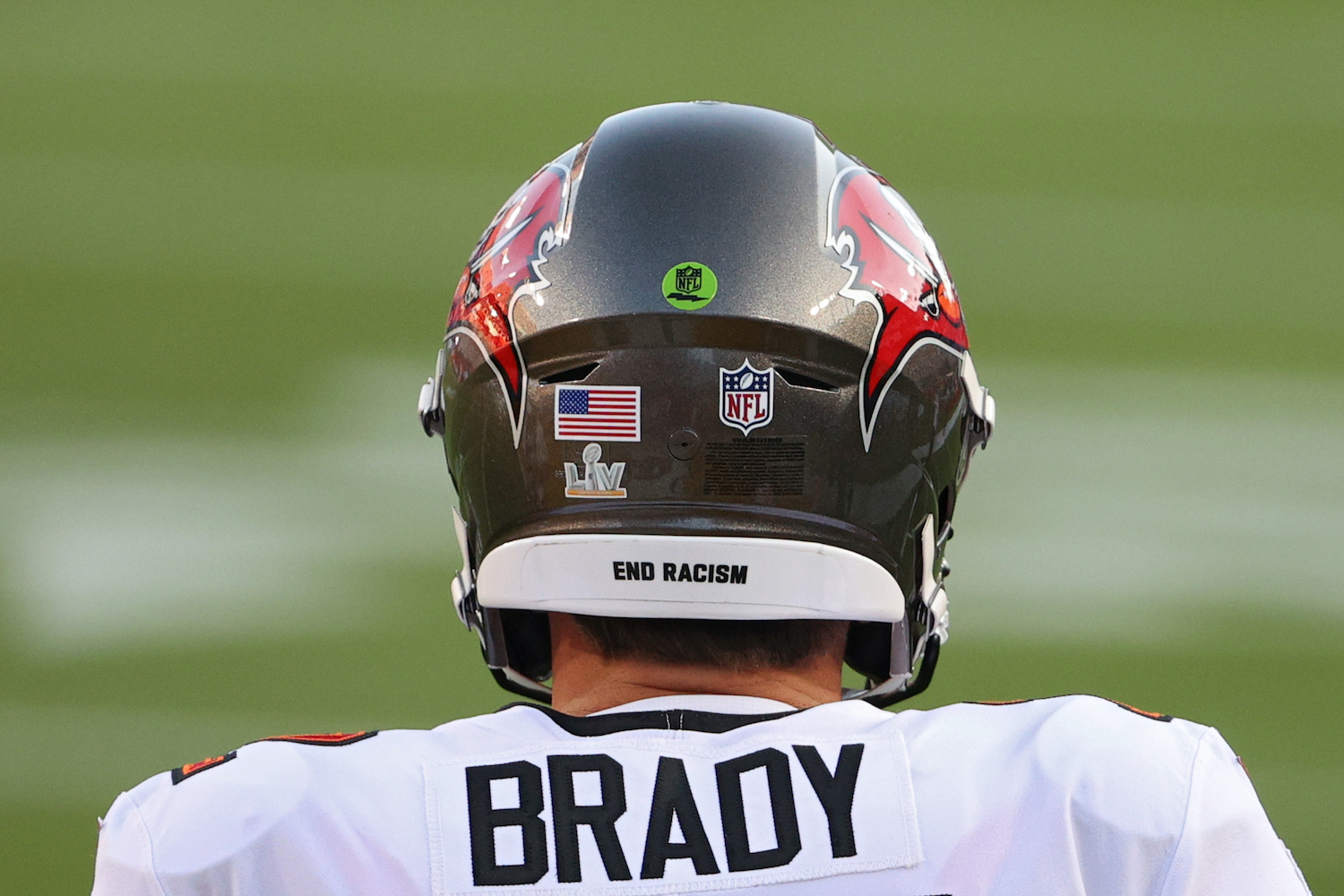 Quarterback Tom Brady, who played through a knee injury, takes the field ahead of Super Bowl 55.