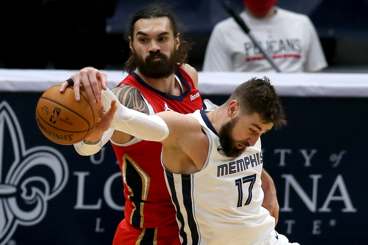 As part of a trade involving three players and five draft picks, the Memphis Grizzlies and New Orleans Pelicans will swap big men Jonas Valančiūnas and Steven Adams