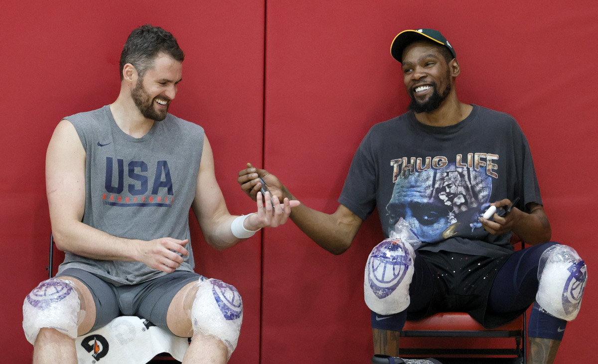 Brooklyn Nets star Kevin Durant could get a chance to lure Kevin Love this summer