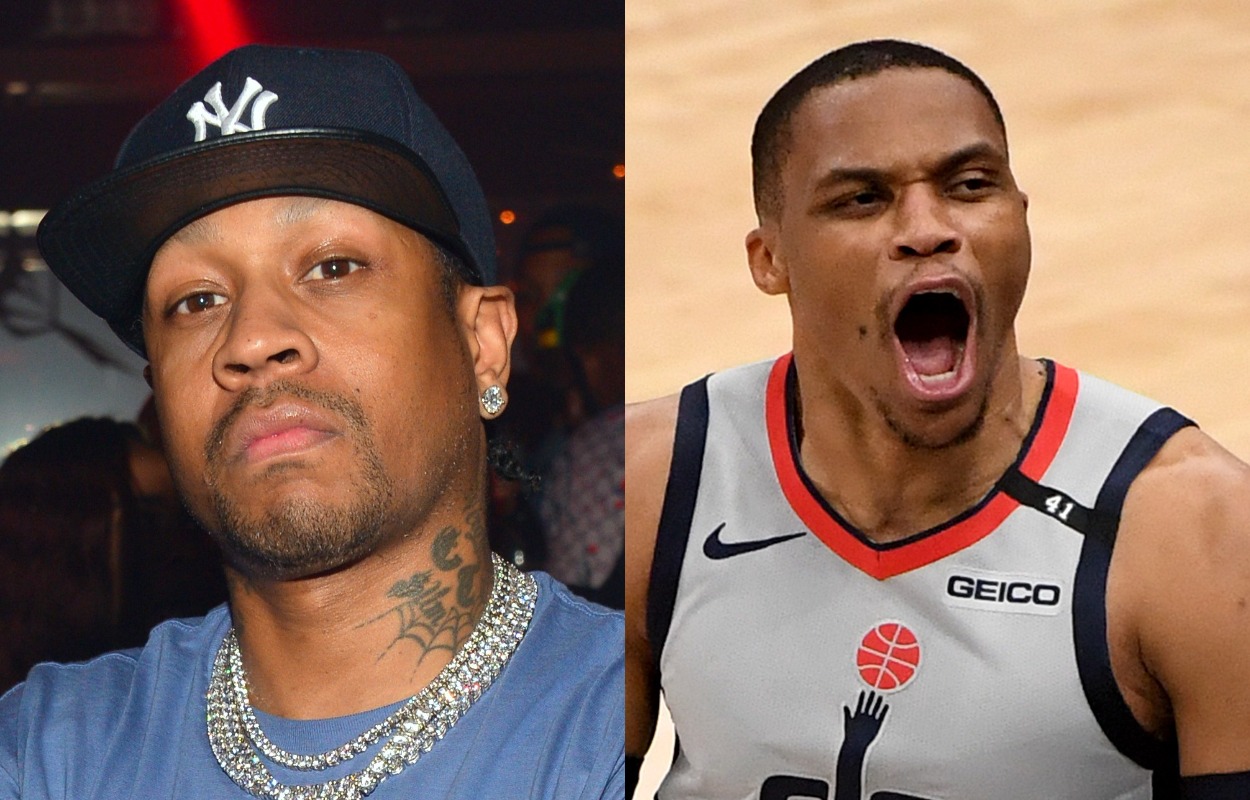 NBA legends Allen Iverson (L) and Russell Westbrook.