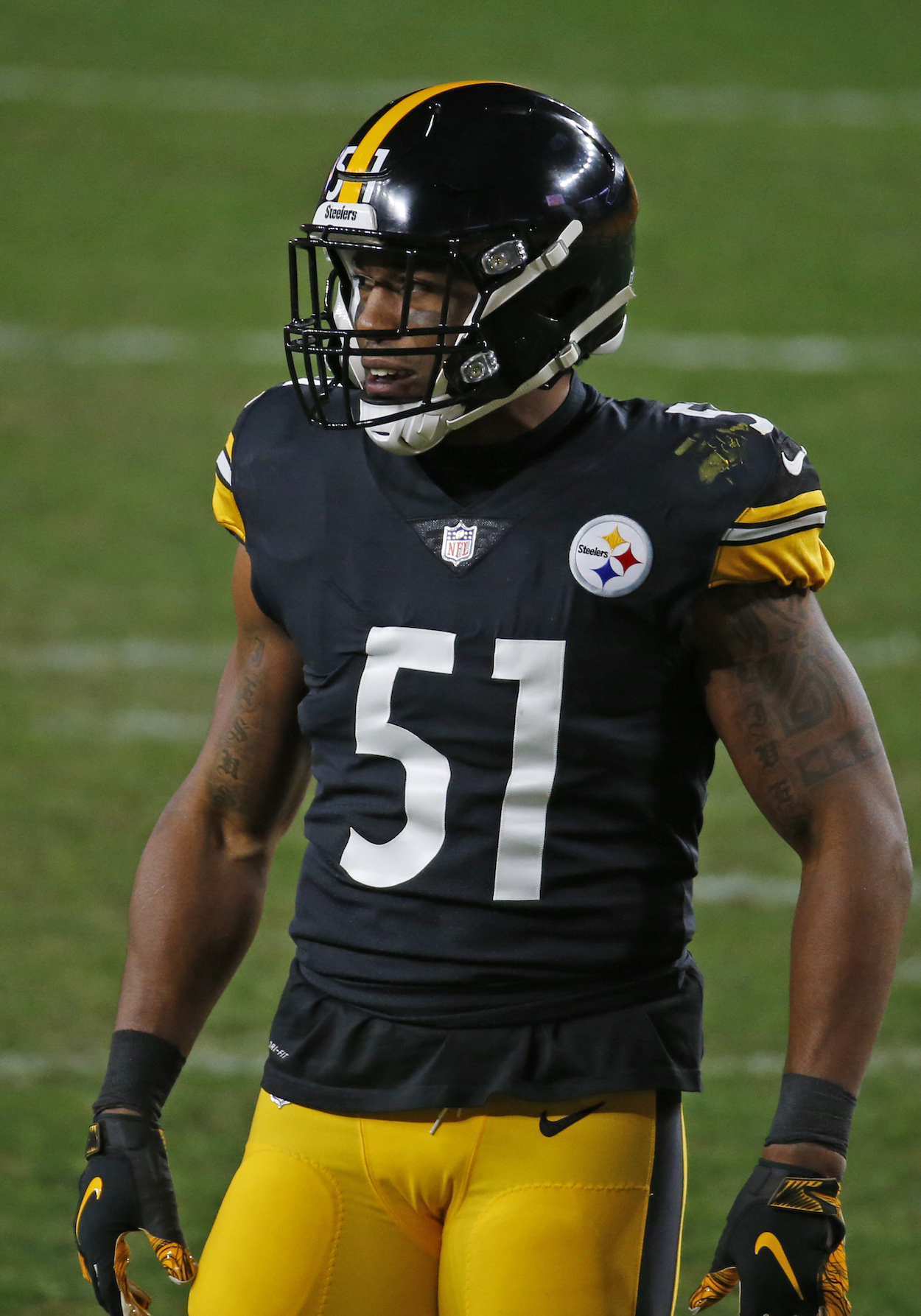 Avery Williamson playing for the Steelers, a division rival of the Baltimore Ravens.