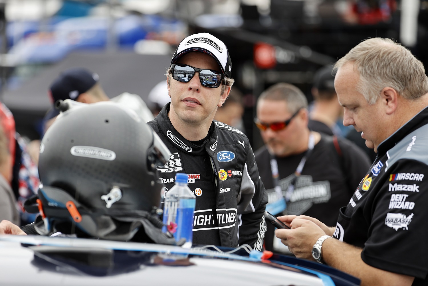 ad Keselowski before the Foxwoods Resort Casino 301 on July 18, 2021, at New Hampshire Motor Speedway.