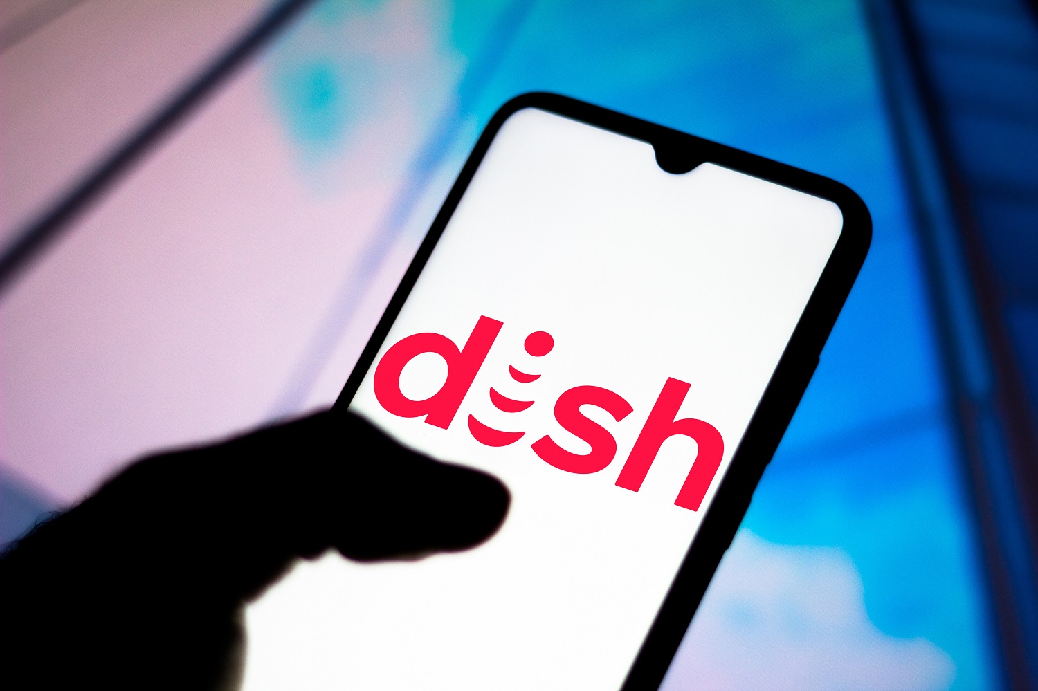 DISH Network Corporation logo seen displayed on a smartphone.