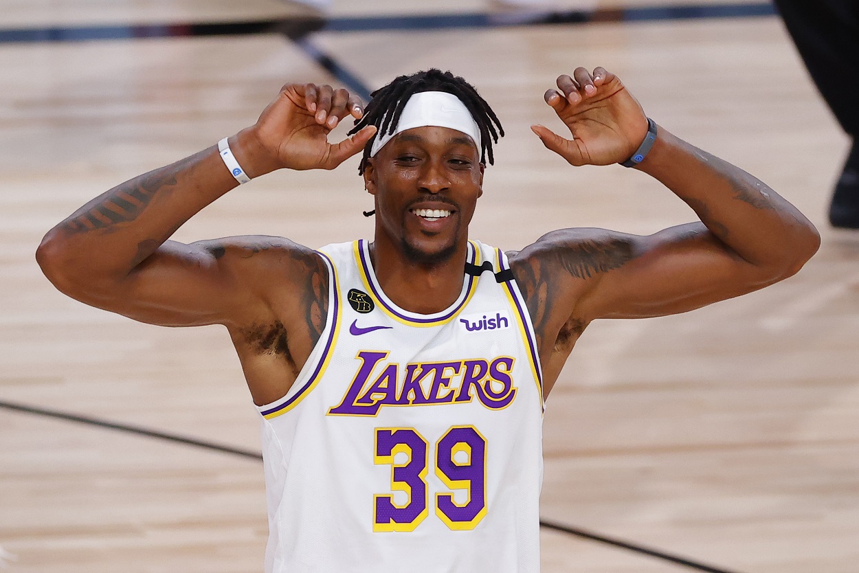 Dwight Howard during Game 3 of the 2020 NBA Finals between the LA Lakers and Miami Heat