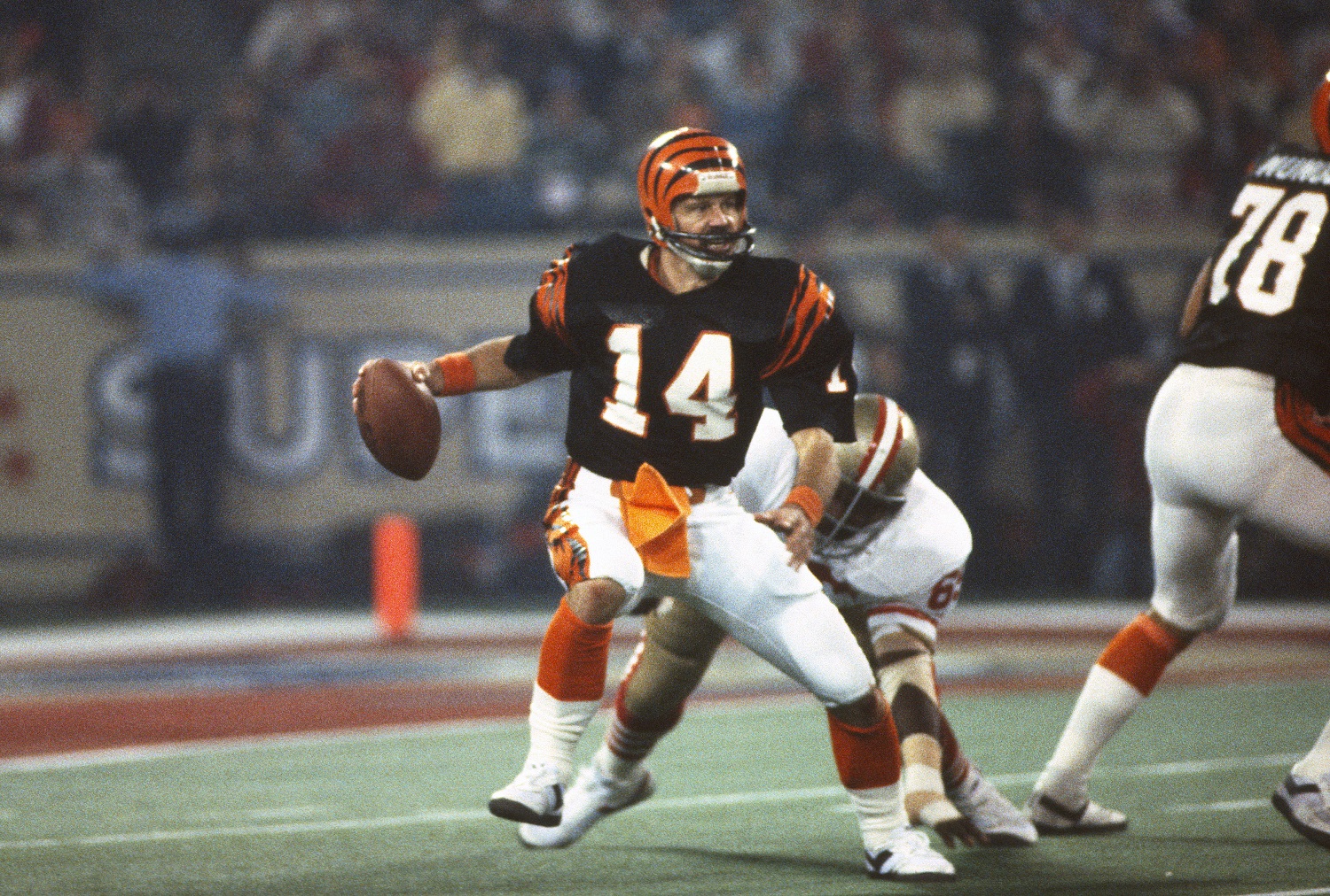 Ken Anderson led the Cincinnati Bengals to an appearance in Super Bowl 16 against the San Francisco 49ers. Anderson's body of work was the proof of concept that allowed Bill Walsh to succeed with Pro Football Hall of Fame QB Joe Montana running the 49ers' West Coast offense. | Focus on Sport/Getty Images