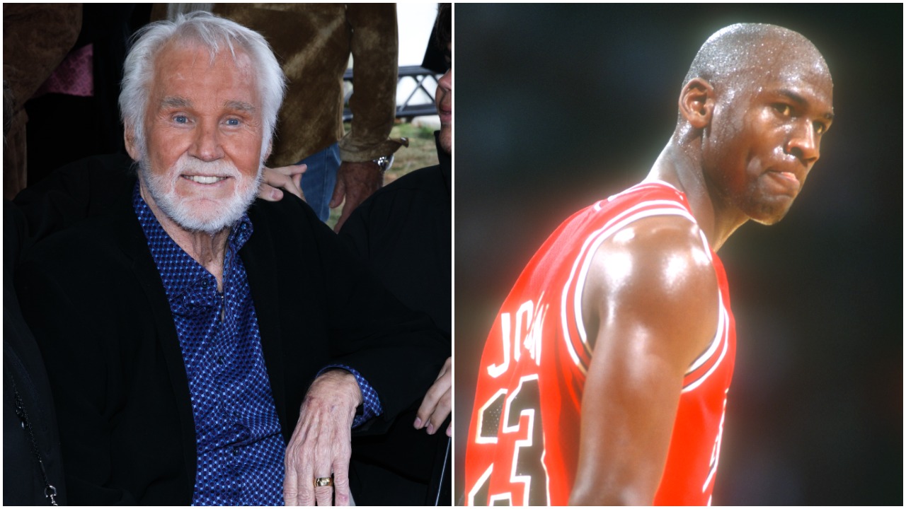 An image of Kenny Rogers next to an image of Michael Jordan