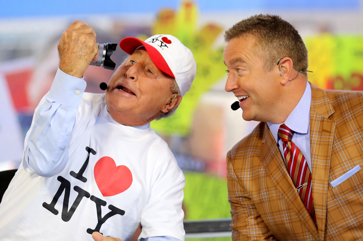 ESPN 'College GameDay' stars Lee Corso and Kirk Herbstreit.