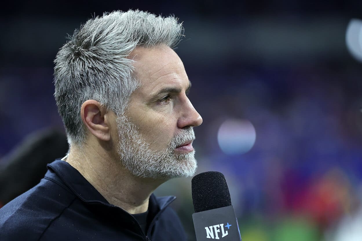 Kurt Warner speaks at the NFL Combine.