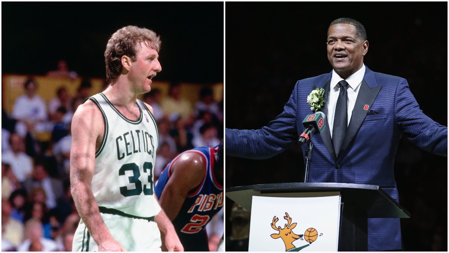 Larry Bird and Marques Johnson did battle in the NBA's Eastern Conference over the years.