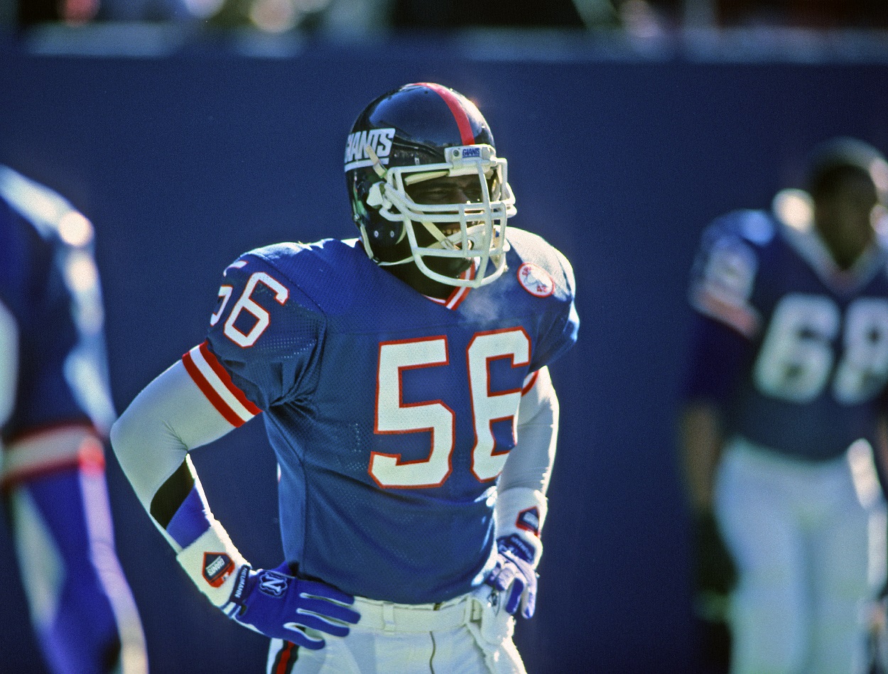 New York Giants linebacker Lawrence Taylor during a 1986 NFL regular-season matchup