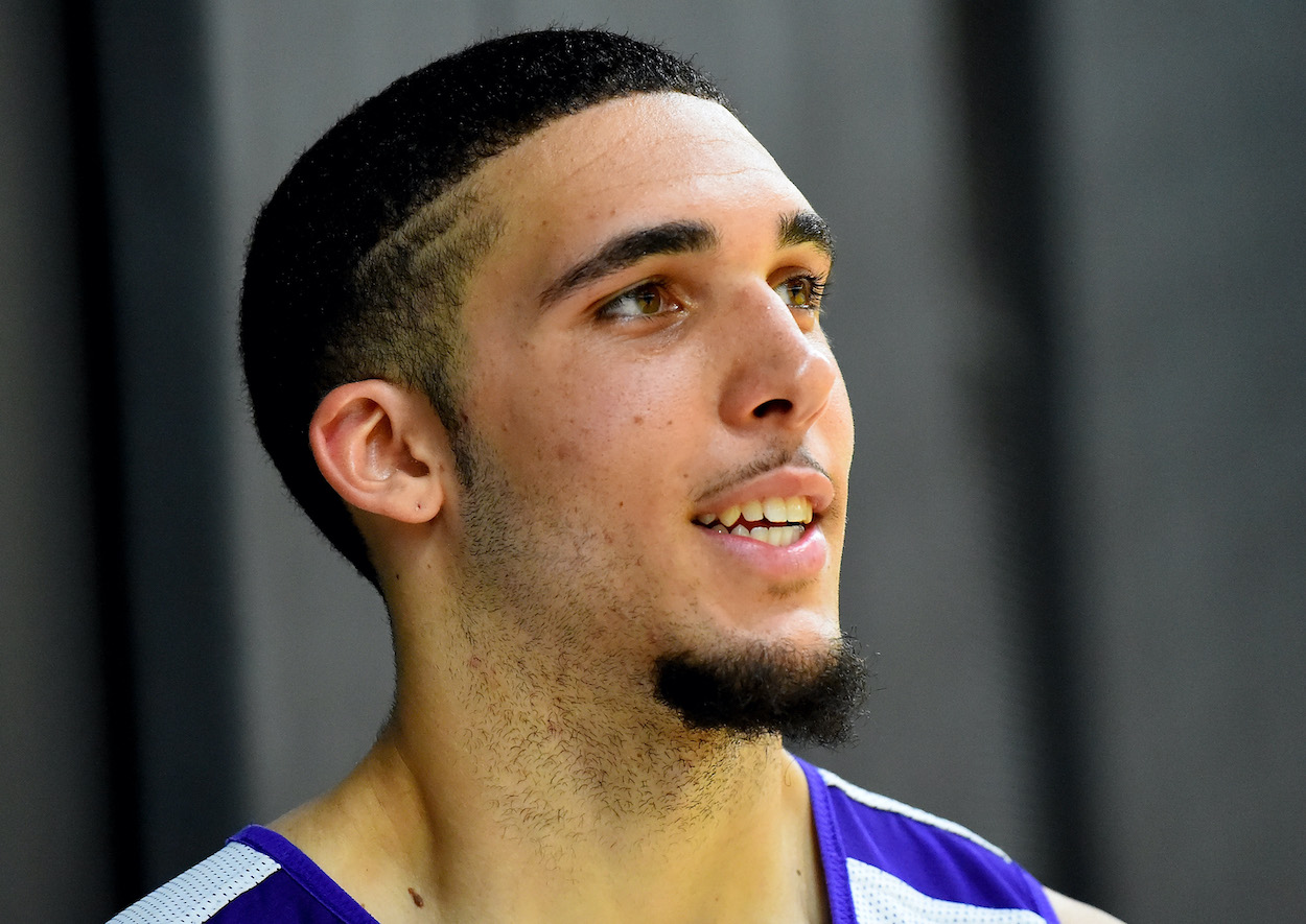 LiAngelo Ball, now with the Charlotte Hornets Summer League team, walks on the court during the Los Angeles Lakers 2018 NBA Pre-Draft Workout on May 29, 2018 in Los Angeles, California.