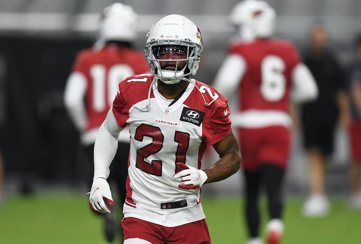 Malcolm Butler of the Arizona Cardinals participates in drills during training camp at State Farm Stadium on July 30, 2021 in Glendale, Arizona.