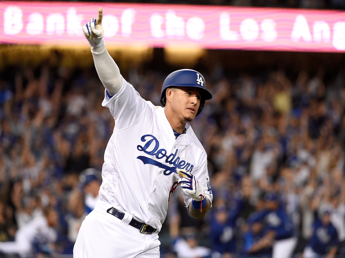 Manny Machado #8 of the Los Angeles Dodgers