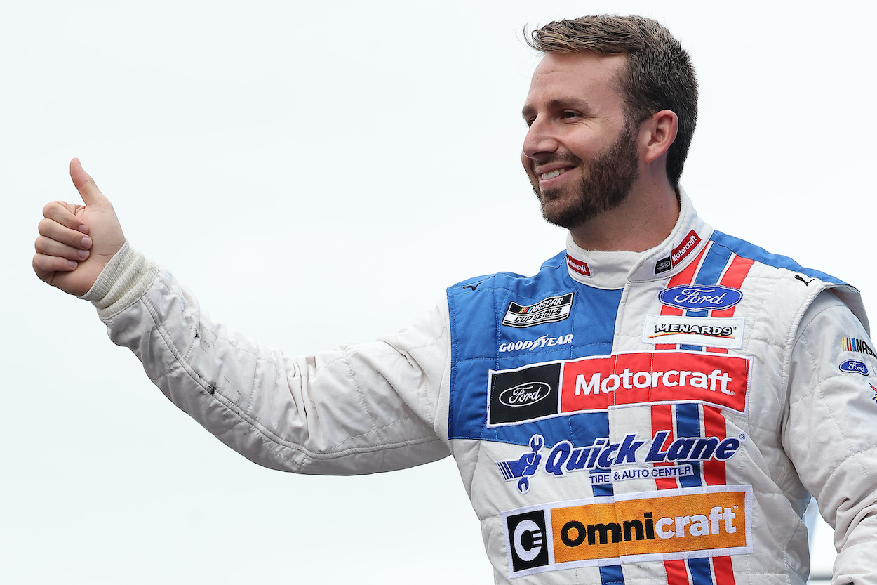 Matt DiBenedetto waves to crowd