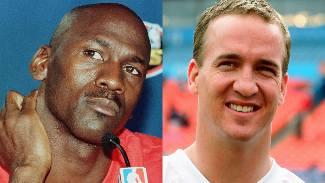 NBA and North Carolina legend Michael Jordan, who gave NFL Hall of Famer Peyton Manning advice when he was still at Tennessee.