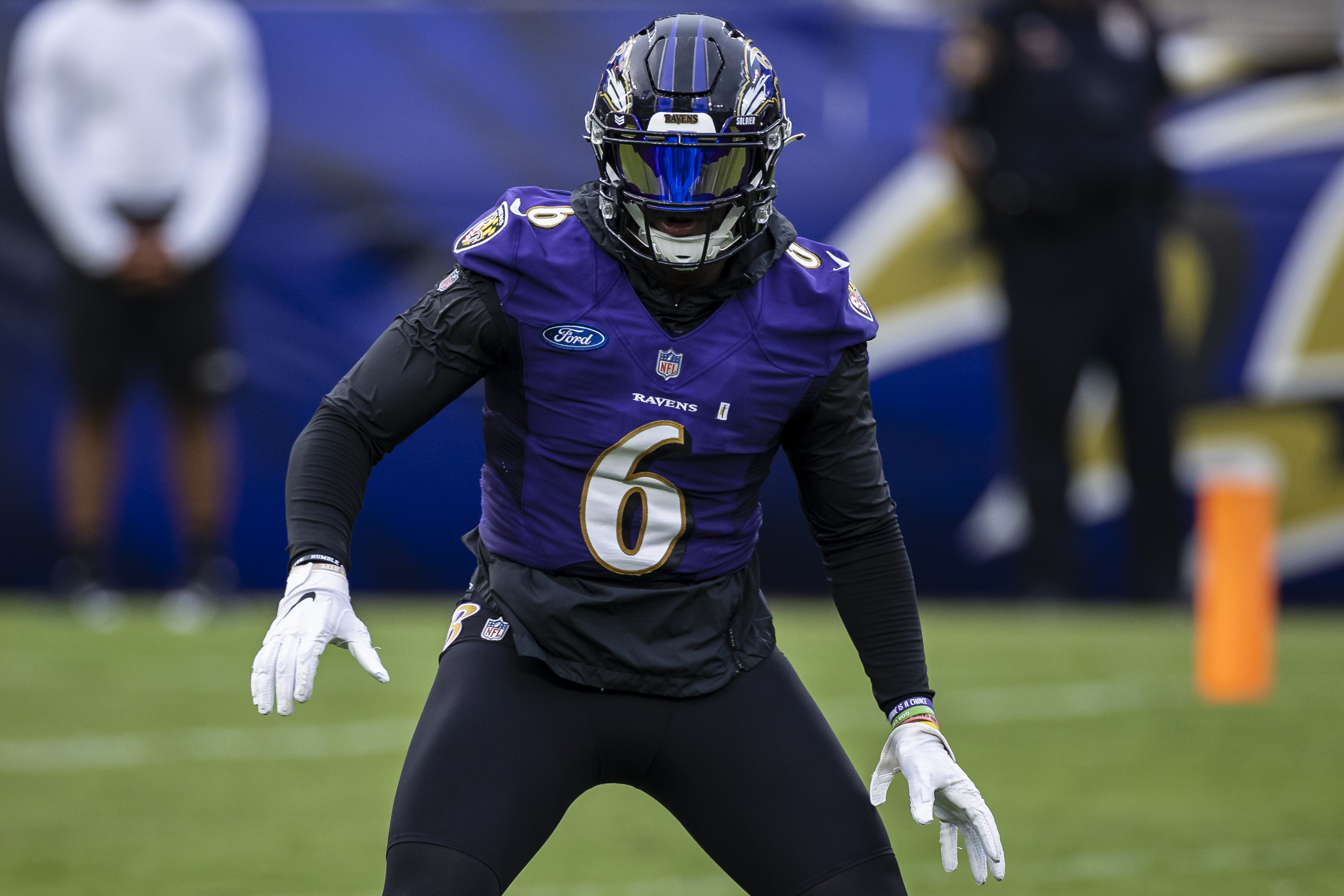 Patrick Queen participating in Baltimore Ravens training camp