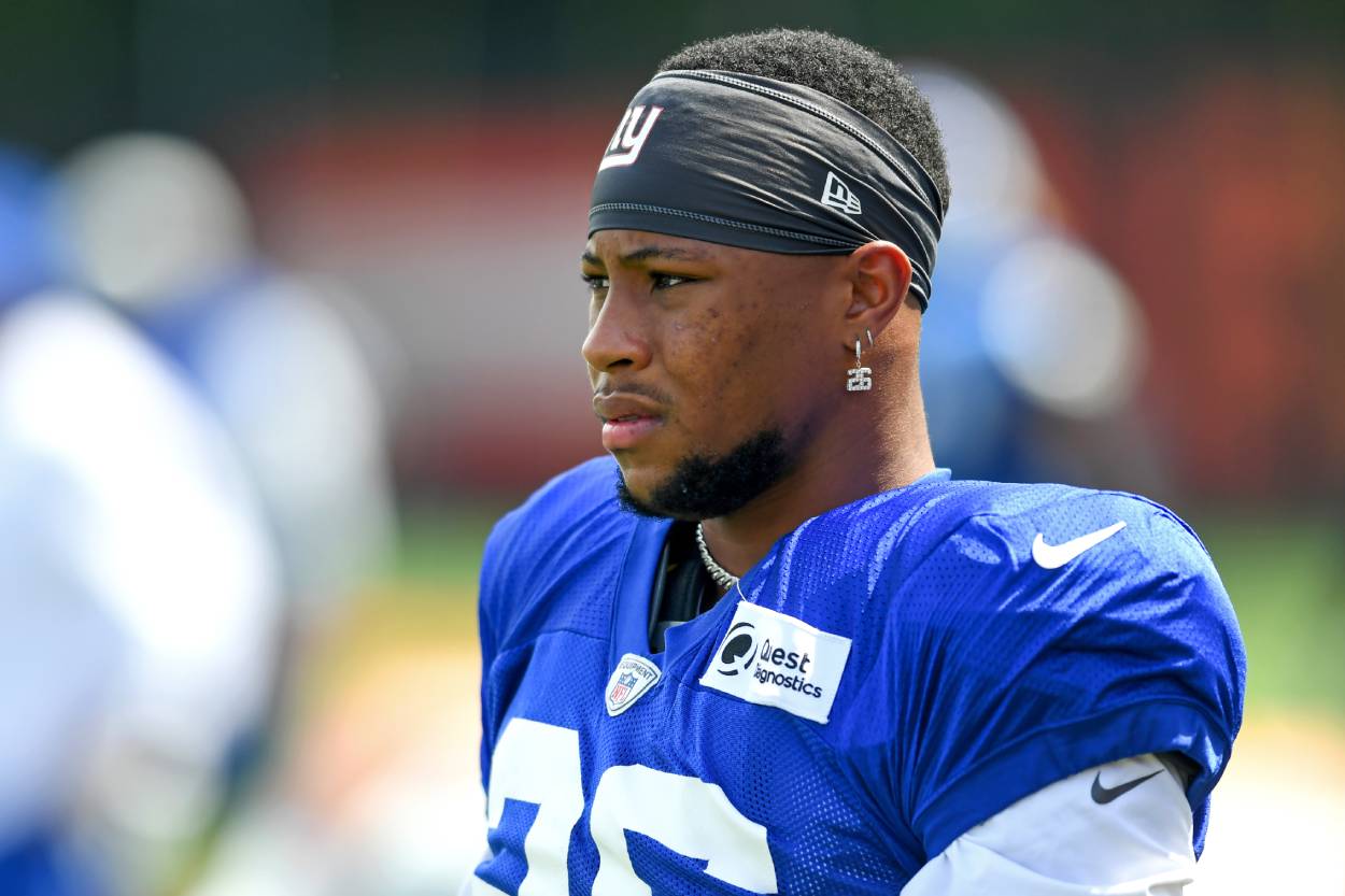 New York Giants running back Saquon Barkley in 2021.