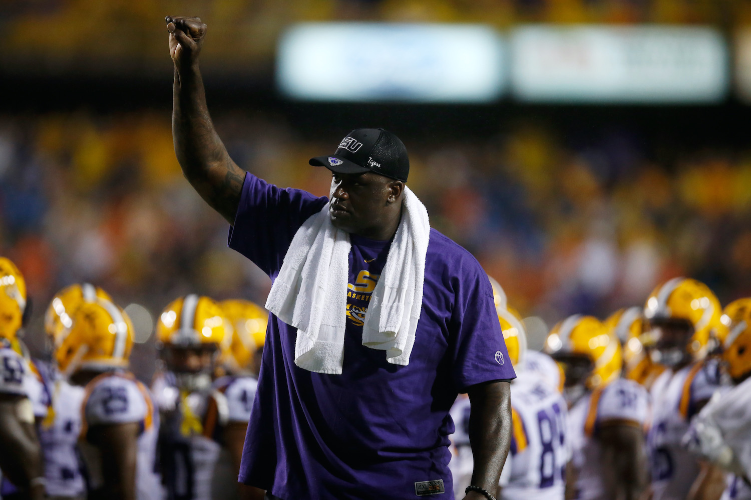 NBA legend Shaquille O'Neal returns to his alma mater, LSU.
