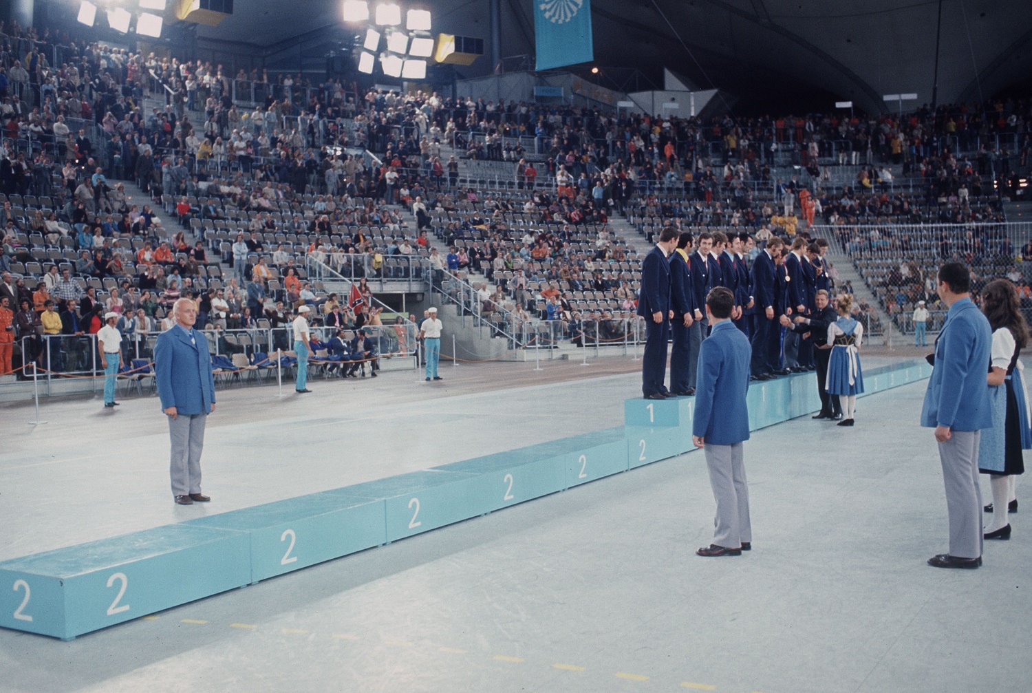 During the 1972 Munich Olympics medal ceremony for the basketball competition, the second-place podium remained empty as Team USA protested the decision to give the gold to the Soviet Union.