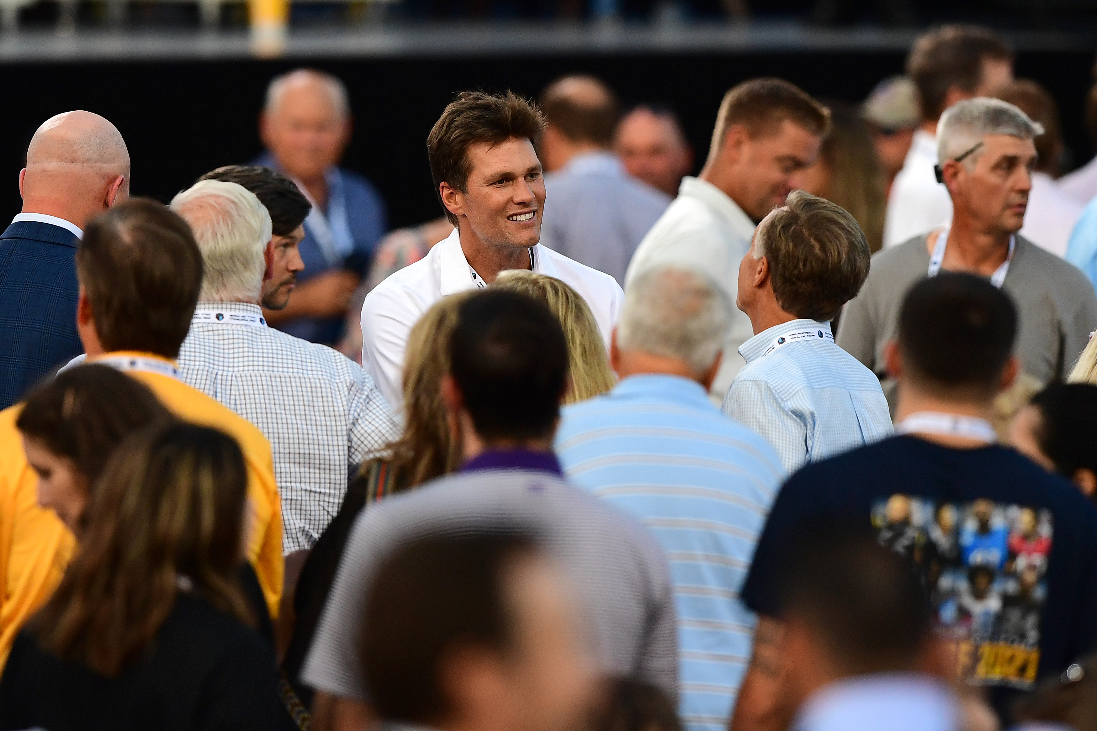 Tom Brady at the Pro Football Hall of Fame induction ceremonies