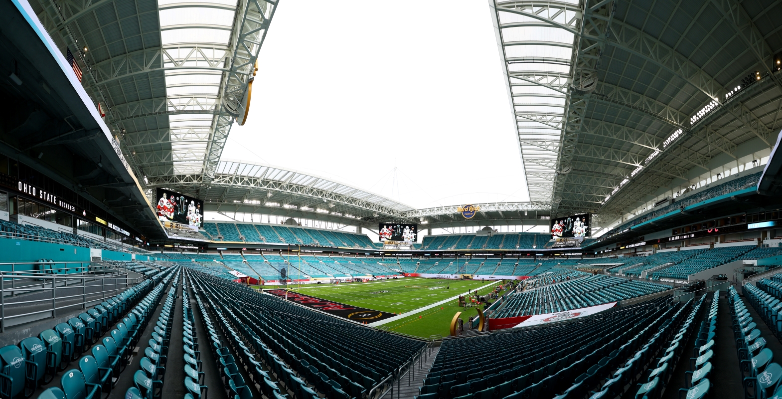 Hard Rock Stadium in Miami hosted the 2021 College Football Playoff National Championship Game between the Alabama Crimson Tide and the Ohio State Buckeyes. An alliance between the Pac-12, Big Ten, and ACC is official as the three conferences try to keep up with the SEC's growing power.