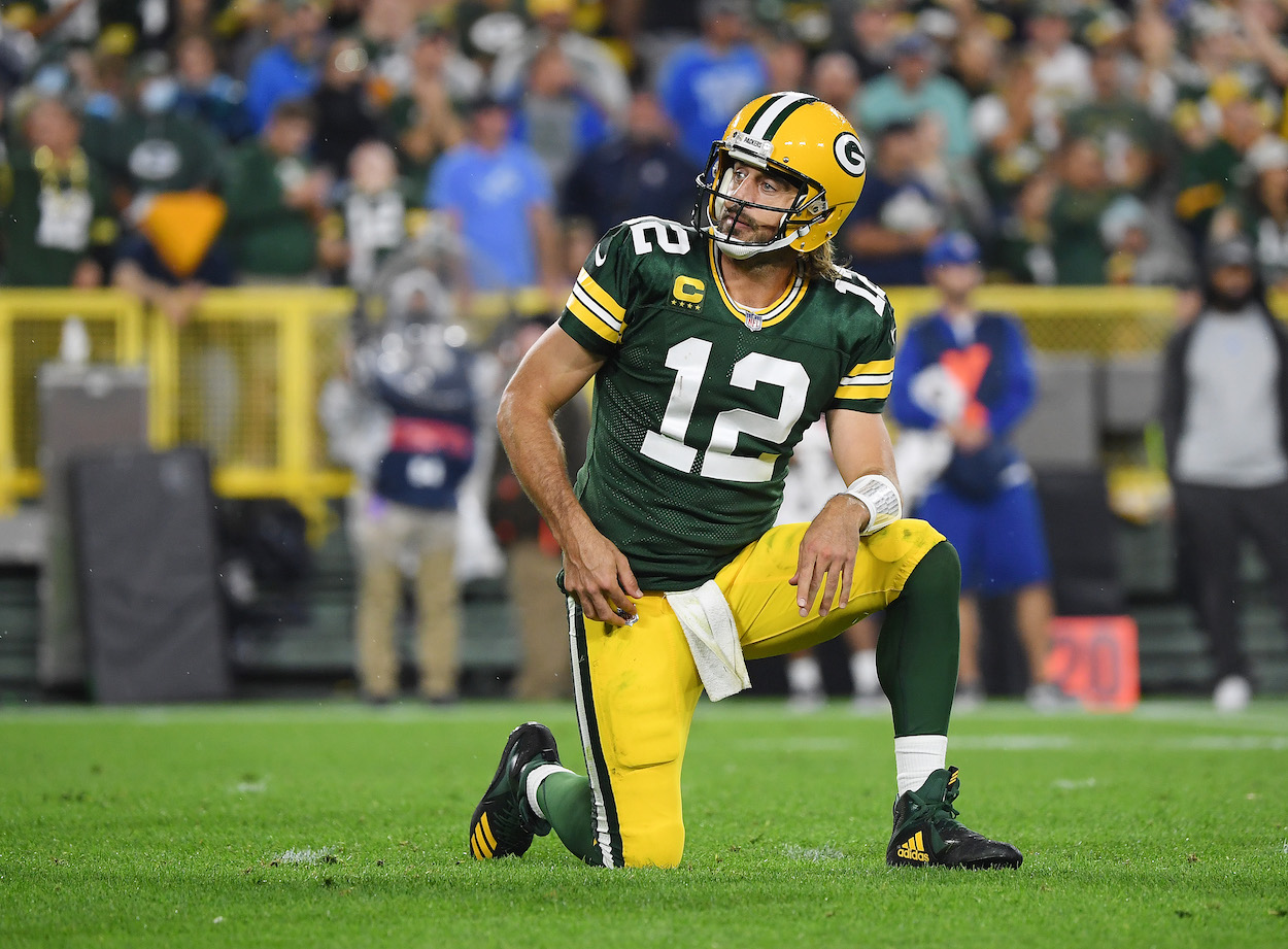 Aaron Rodgers during the Green Bay Packers' Week 2 win.
