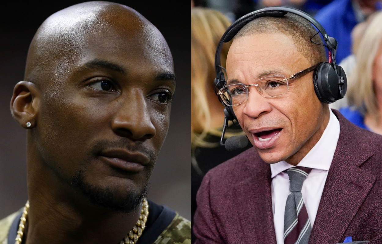 Aqib Talib (L) and Gus Johnson.