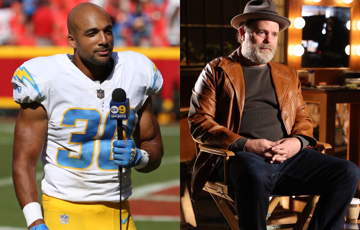 Los Angeles Chargers running back and actor Rainn Wilson in 2021.
