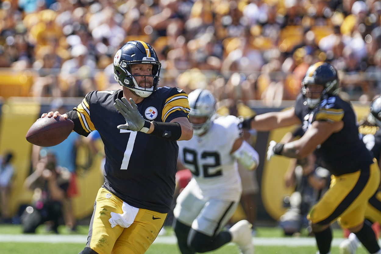 Pittsburgh Steelers quarterback Ben Roethlisberger against the Raiders in 2021.
