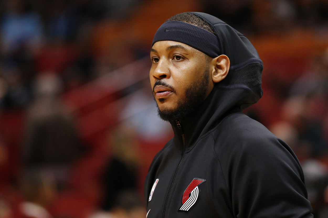 Former Denver Nuggets and Portland Trail Blazers star Carmelo Anthony, who is now on the Los Angeles Lakers.