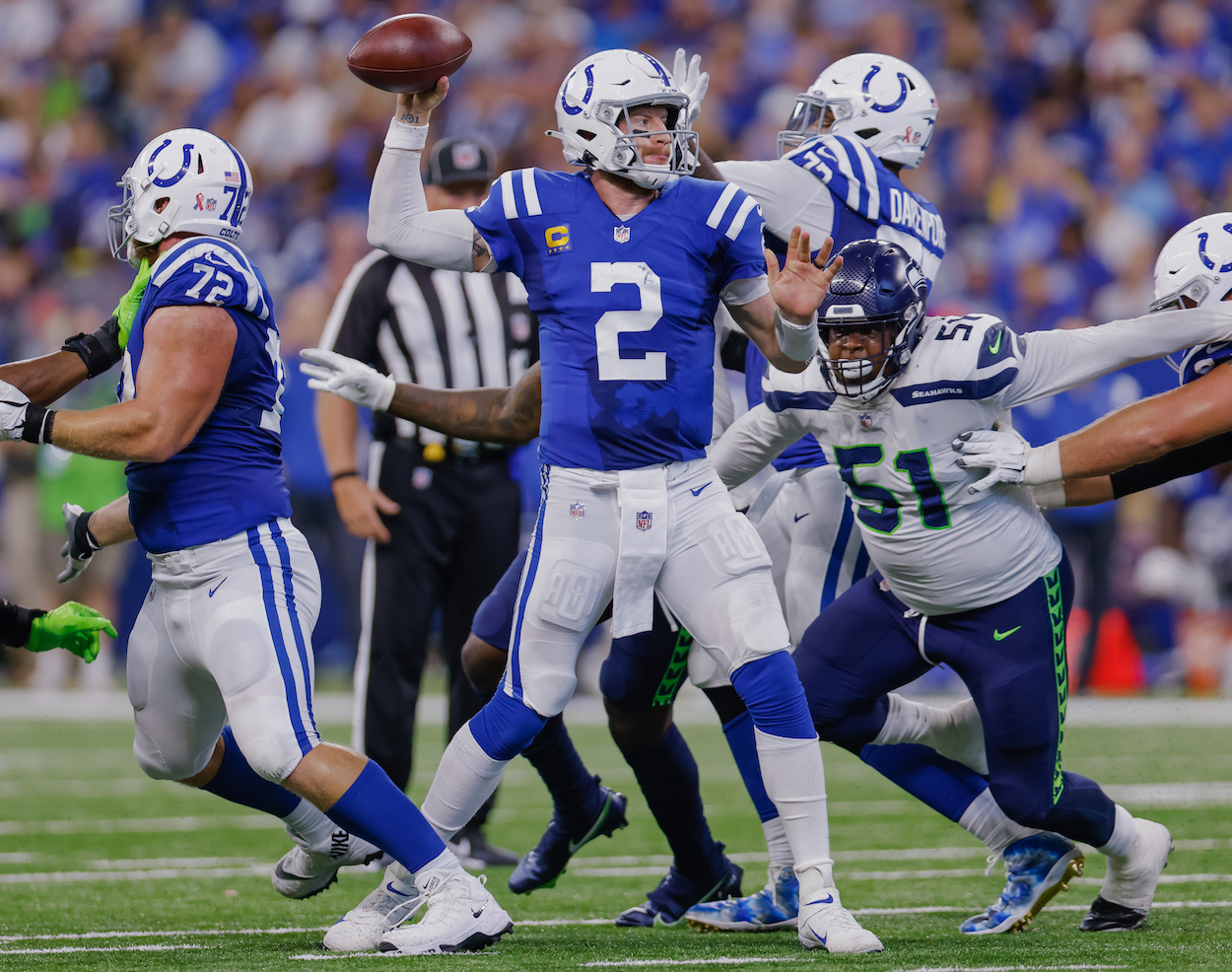Carson Wentz during the Colts Week 1 loss.
