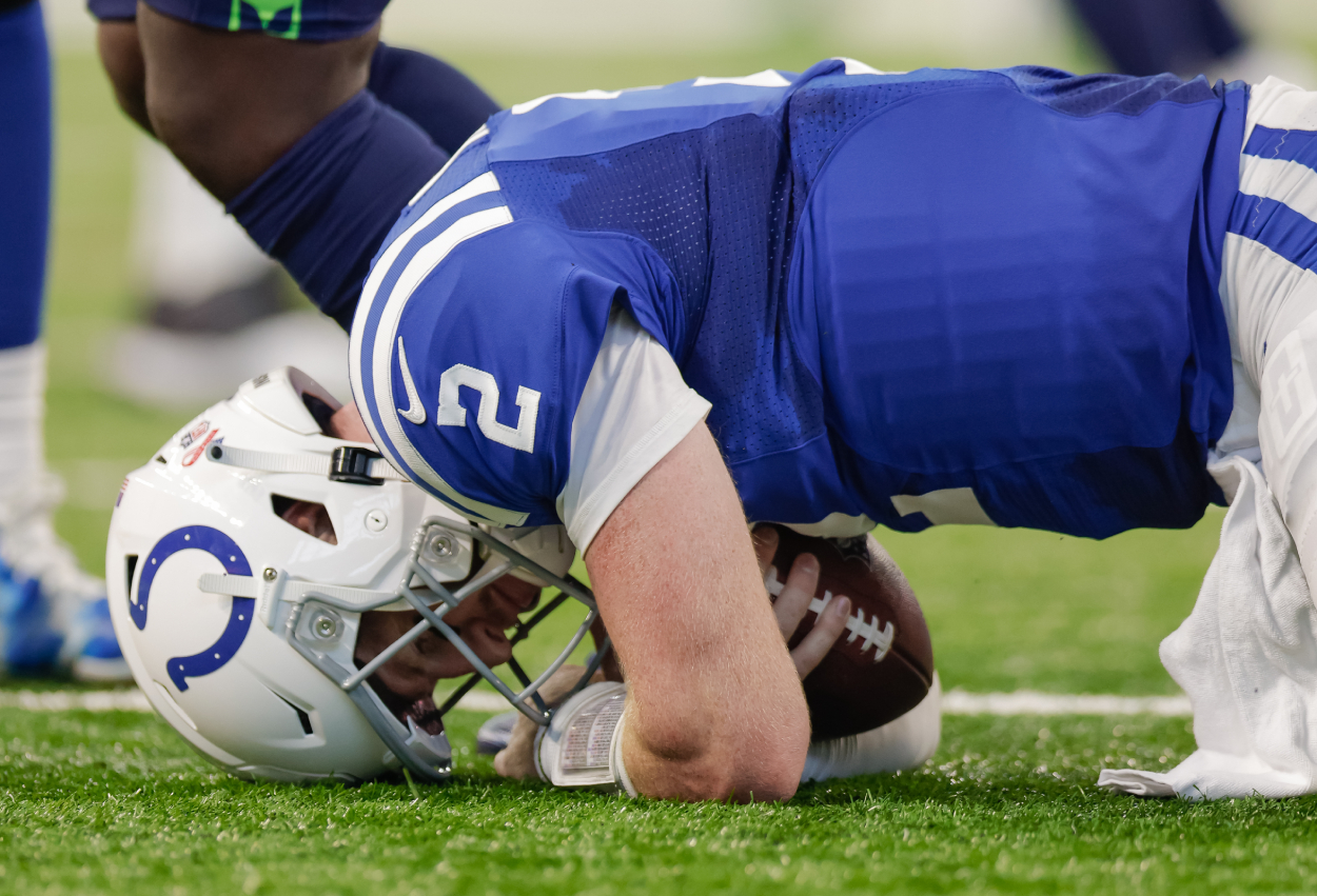 Indianapolis Colts quarterback Carson Wentz during a game against the Seahawks.
