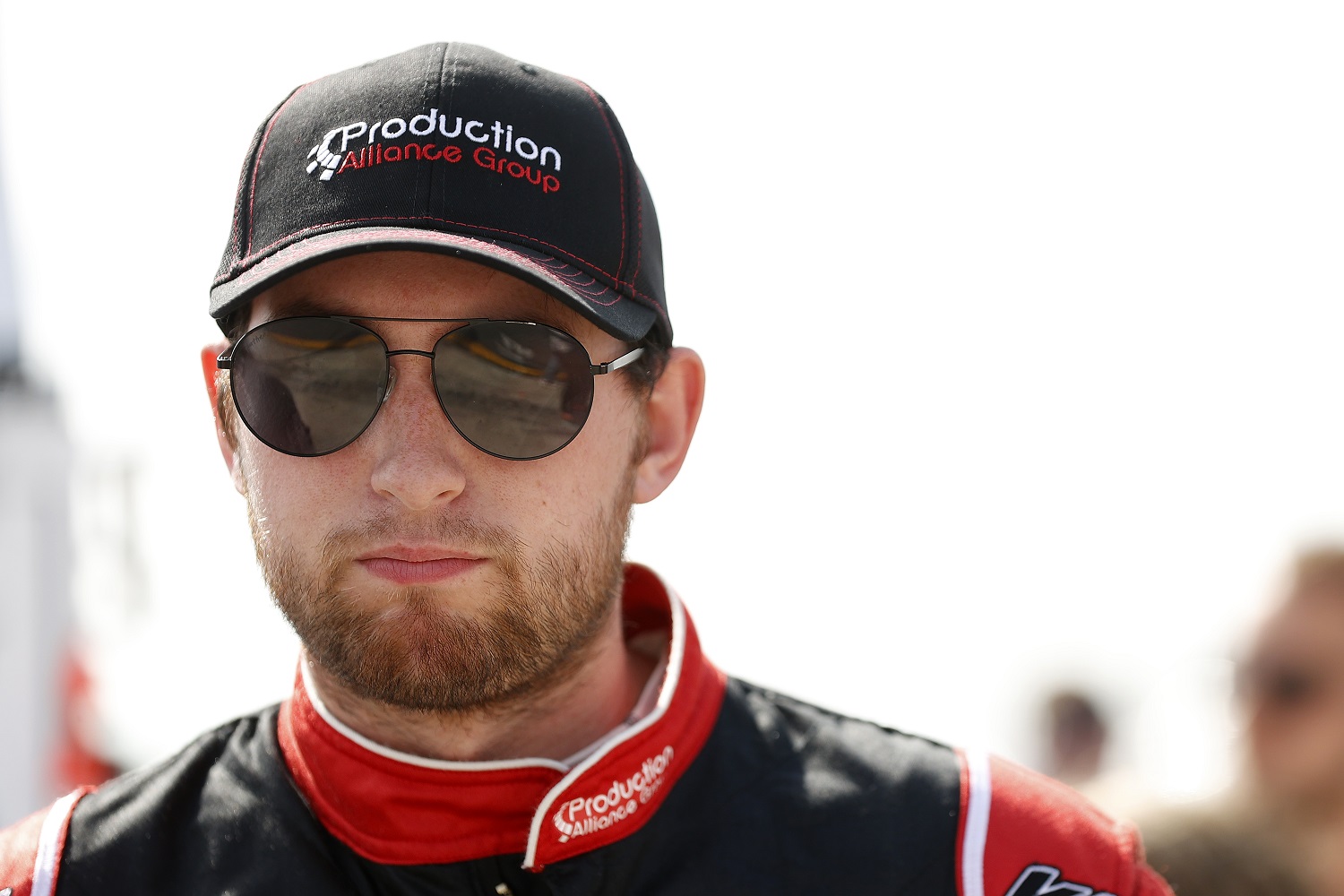 Chase Briscoe waits on the grid during qualifying for the NASCAR Xfinity Series Alsco Uniforms 300 at Charlotte Motor Speedway on May 29, 2021.