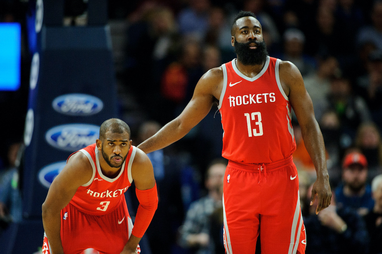 Chris Paul wishes he had more tough conversations with James Harden in Houston.