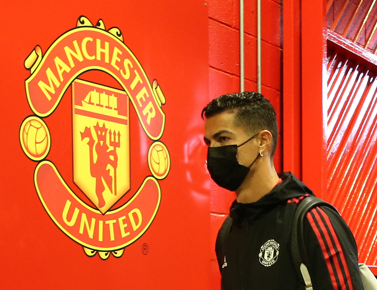 Cristiano Ronaldo of Manchester United arrives ahead of a Premier League match