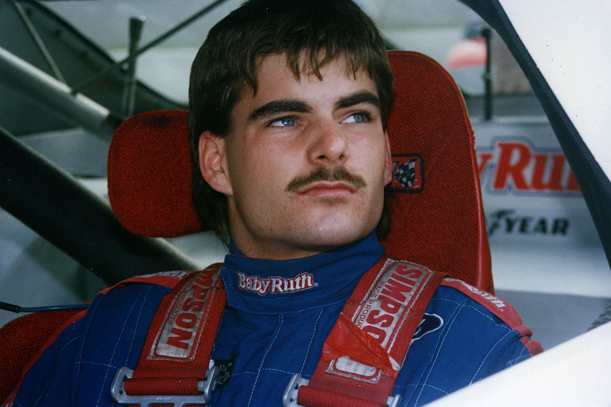 Jeff Gordon awaits the start of the Autolite 200 NASCAR Busch Grand National race at Richmond International Raceway in September 1992
