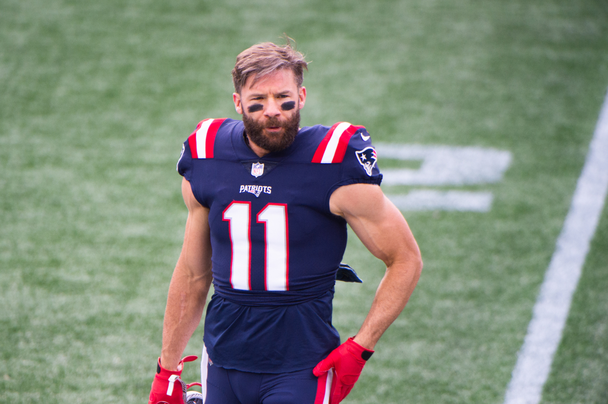 Julian Edelman ready for a game against the San Francisco 49ers in 2020.