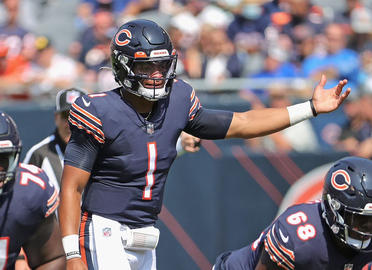 Justin Fields during the Chicago Bears Week 2 win.