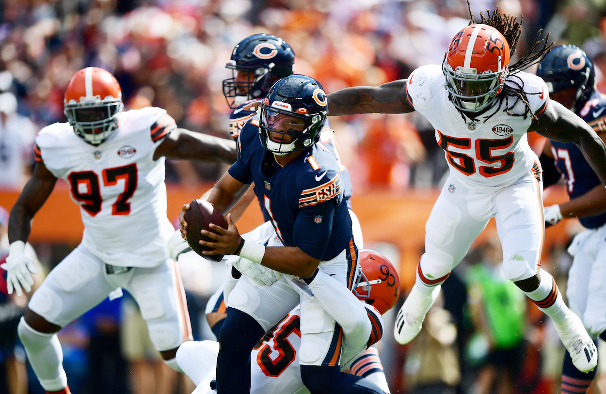 Justin Fields during the Bears' Week 3 loss.
